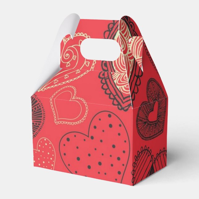 Hearts pattern favour box (Front Side)