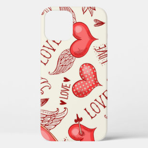 Hearts Pattern for Valentine's Day iPhone 12 Case