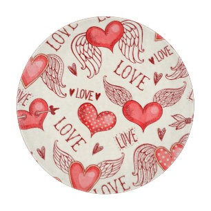Hearts Pattern for Valentine's Day Cutting Board