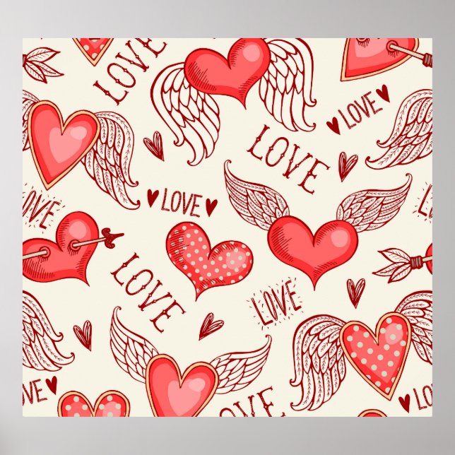Hearts Pattern for Valentine's Day Poster (Front)
