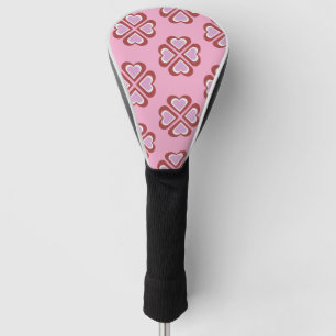Hearts pattern golf head cover