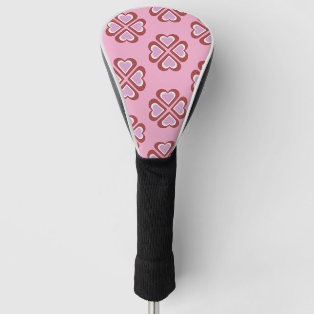 Hearts pattern golf head cover (Front)