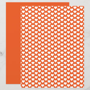 Hearts Pattern Halloween Orange Scrapbook Paper