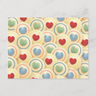 Hearts pattern in vintage style postcard