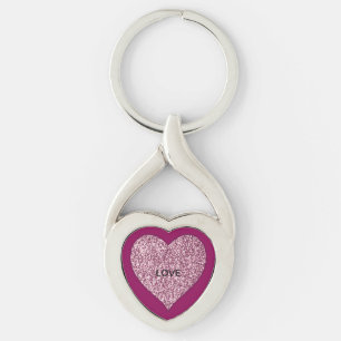 Hearts pattern key ring