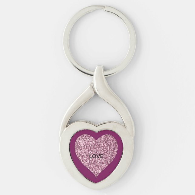 Hearts pattern key ring (Front)