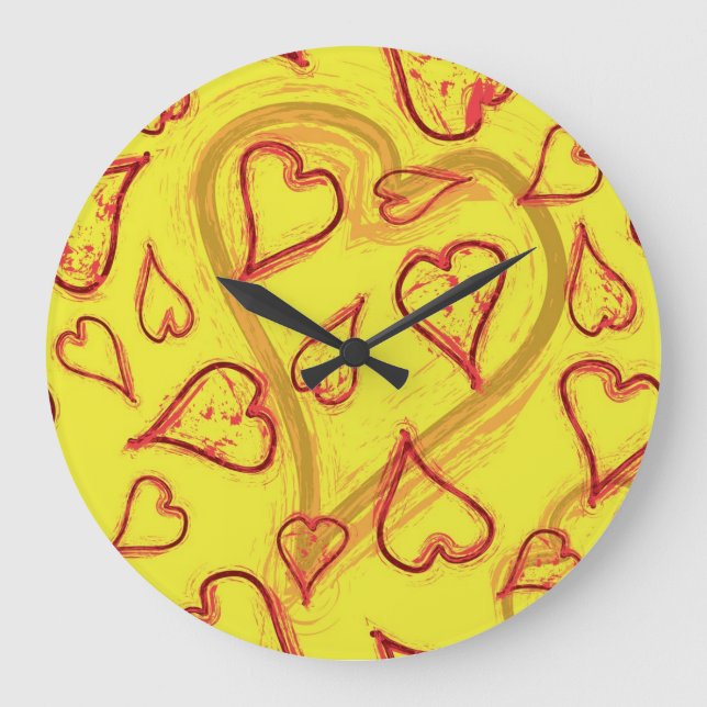 Hearts pattern large clock (Front)