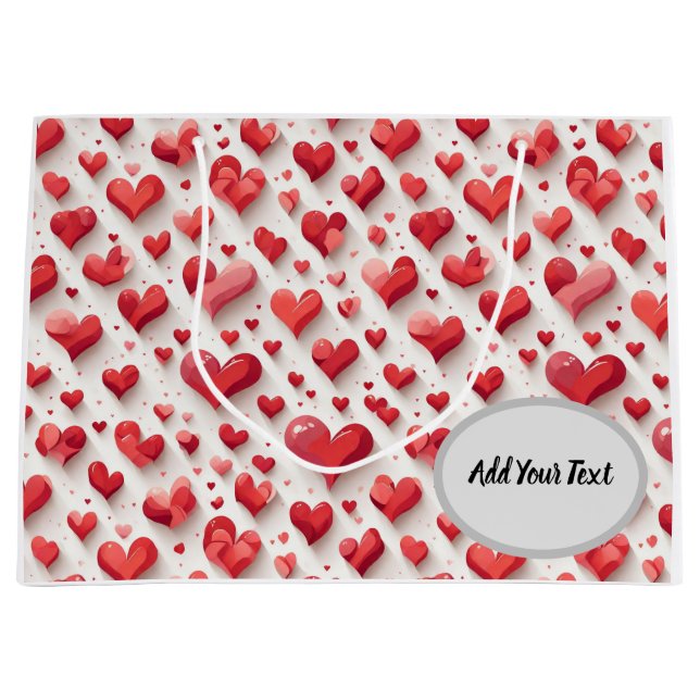 Hearts pattern large gift bag (Front)