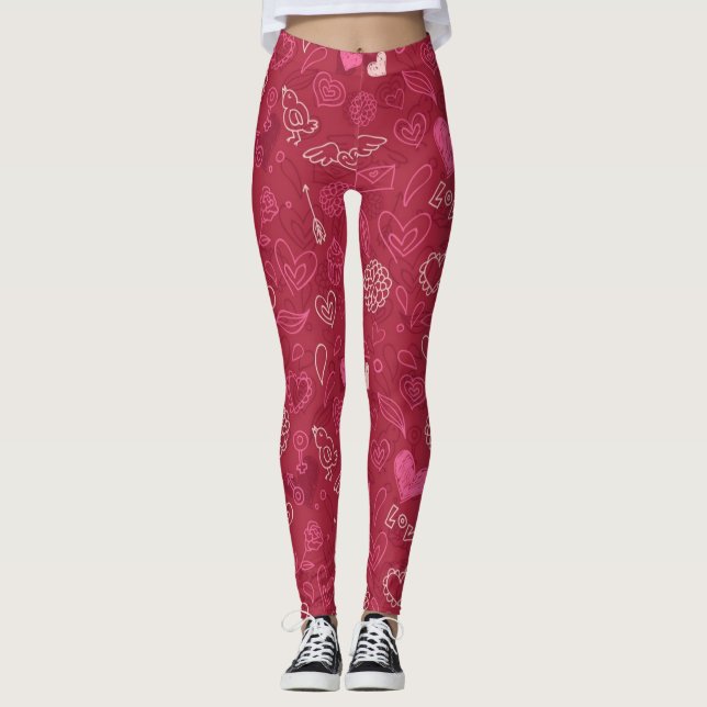 Hearts pattern leggings (Front)