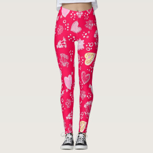 Hearts pattern leggings