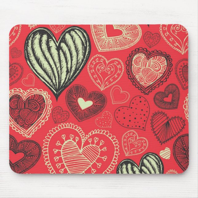 Hearts pattern mouse pad (Front)