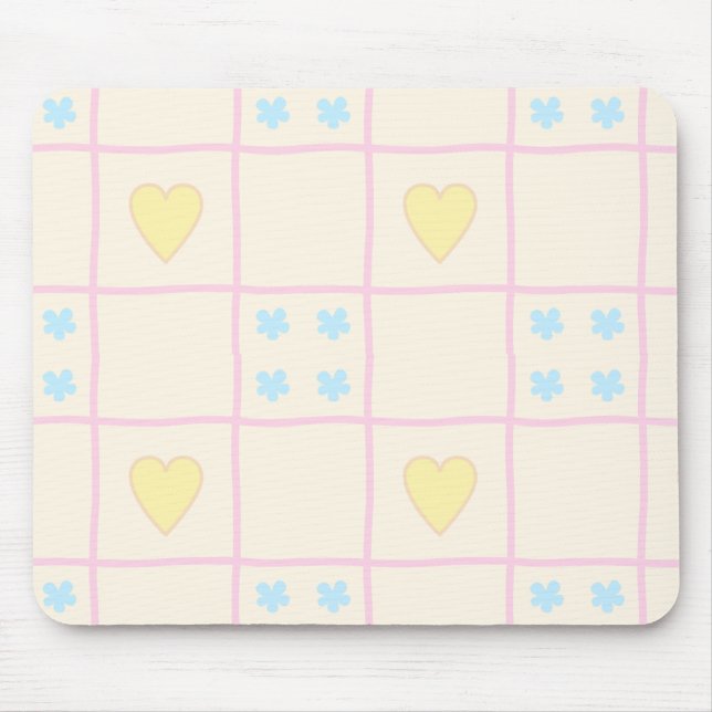 Hearts Pattern Mouse Pad (Front)