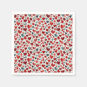 Hearts pattern napkin