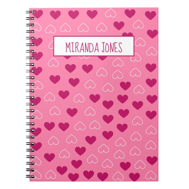 Hearts Pattern Notebook (Front)