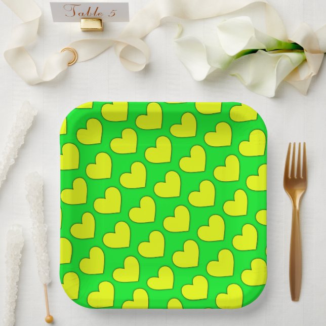Hearts Pattern Paper Plate (Wedding)