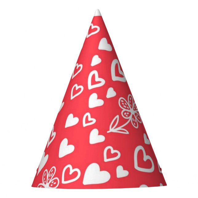 Hearts pattern party hat (Front)