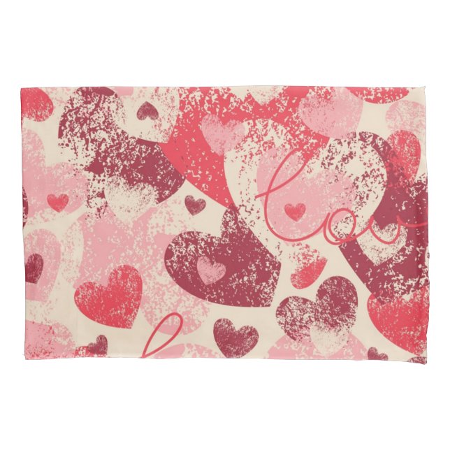 Hearts pattern pillowcase (Front)
