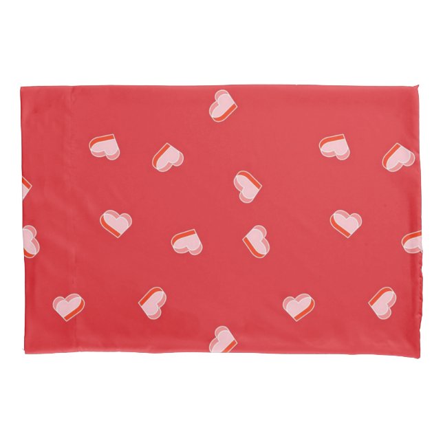 Hearts pattern pillowcase (Front)