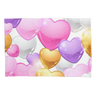 Hearts pattern pillowcase