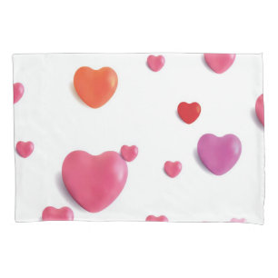 Hearts pattern pillowcase