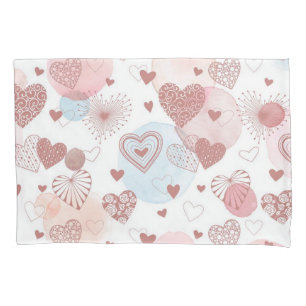 Hearts pattern pillowcase