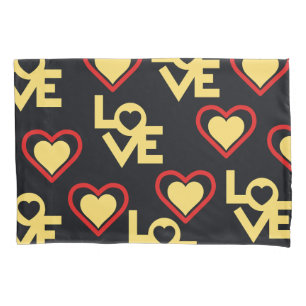 Hearts pattern pillowcase