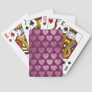 Hearts pattern playing cards