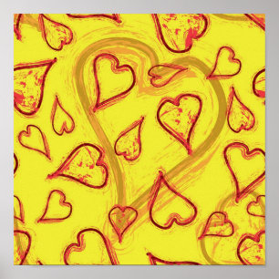 Hearts pattern poster