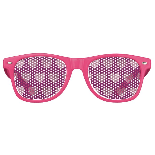 Hearts pattern retro sunglasses (Front)