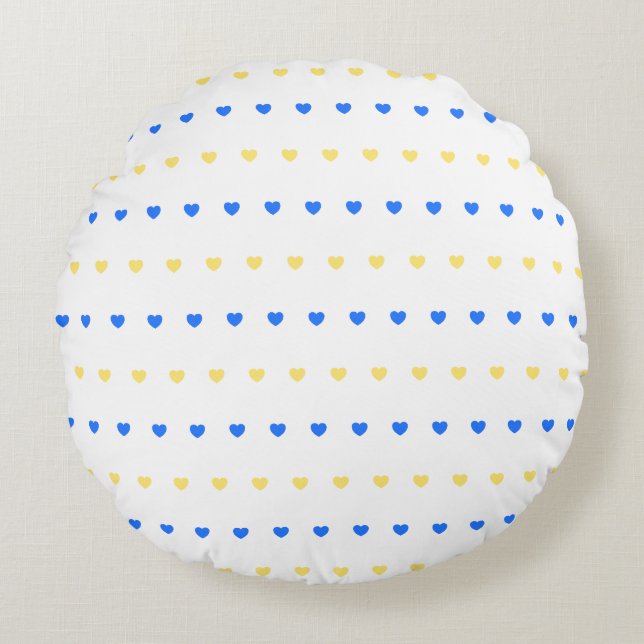 Hearts Pattern Round Cushion (Front)