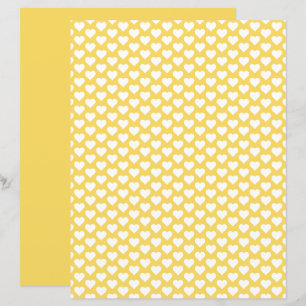 Hearts Pattern Royal Yellow Shade Scrapbook Paper