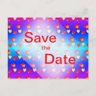 Hearts Pattern Save the Date Postcard