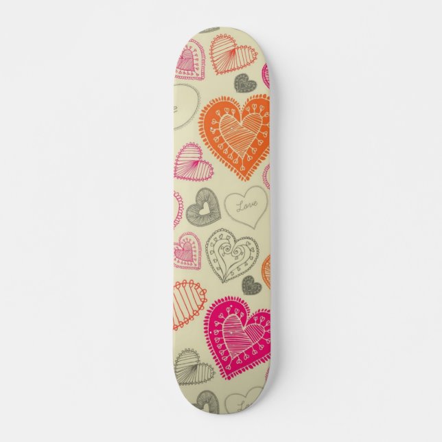 Hearts pattern skateboard (Front)