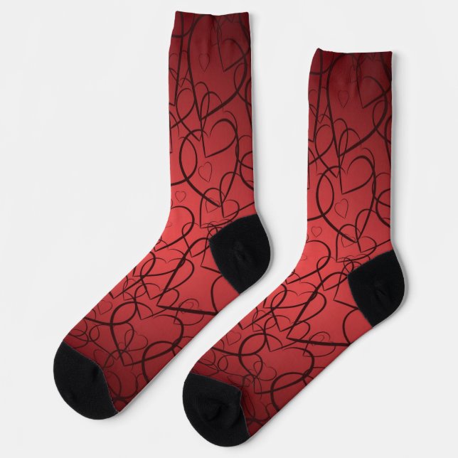 Hearts pattern socks (Left)