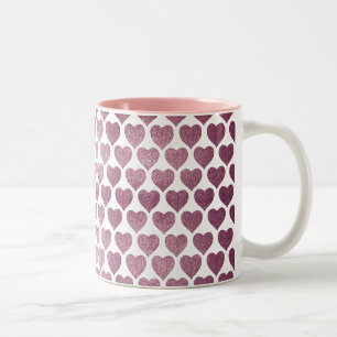 Hearts pattern Two-Tone coffee mug