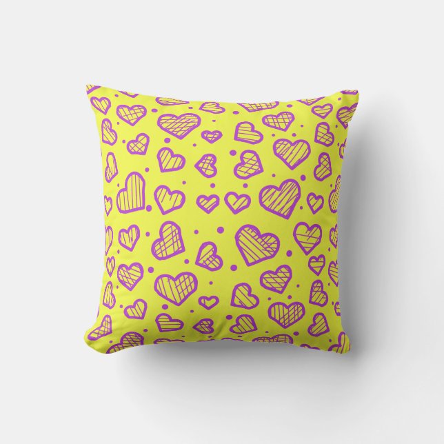 Hearts Pattern - Valentine's Day Inspired Cushion (Front)