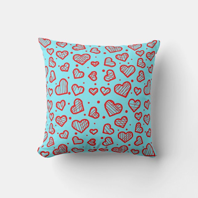 Hearts Pattern - Valentine's Day Inspired Cushion (Front)