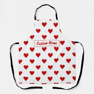 Hearts Pattern with Personalized Name Apron