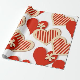 Hearts pattern wrapping paper
