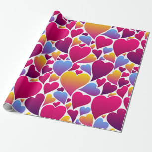 Hearts pattern wrapping paper