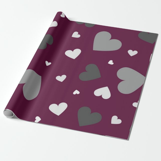 Hearts pattern wrapping paper (Unrolled)