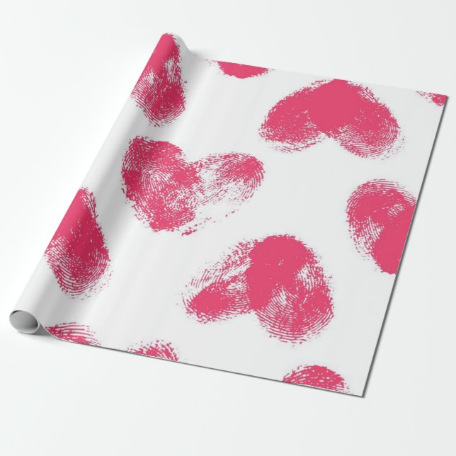 Hearts pattern wrapping paper (Unrolled)