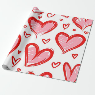 Hearts pattern wrapping paper