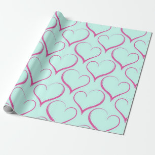 Hearts pattern wrapping paper