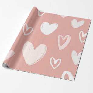 Hearts pattern wrapping paper