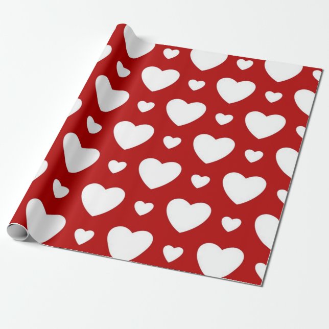 Hearts pattern wrapping paper (Unrolled)
