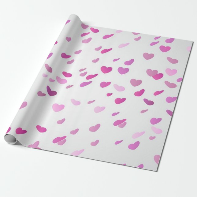 Hearts pattern wrapping paper (Unrolled)