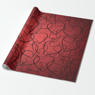 Hearts pattern wrapping paper