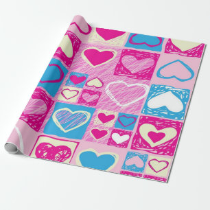 Hearts pattern wrapping paper