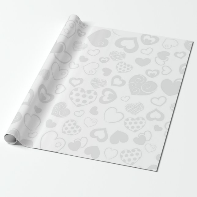 Hearts pattern wrapping paper (Unrolled)